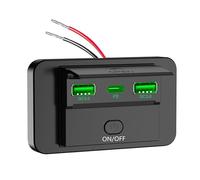 Uqezagpa Double USB & PD3.0 Type C Car Charging 12V-24V, Waterproof Quick Charging Socket for Vehicle Truck Travel