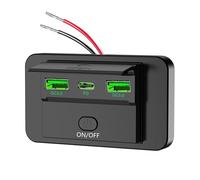 Uqezagpa Double USB & PD3.0 Type C Car Charging 12V-24V, Waterproof Quick Charging Socket for Vehicle Truck Travel