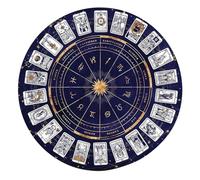 Uqezagpa Dowsing Divinations Mat Pad Tarot Card Pattern Astrology Pendulums Chart Mat Balancing Meditations Decoration Tarots Pad Witchcrafts Supplies Desk Decoration
