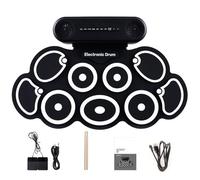 Uqezagpa Drum Pad Silicone Electronic Drum Set with Realistic Sound Music Enthusiasts Present for Practicing