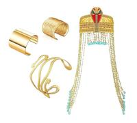 Uqezagpa Egyptian Costume Accessories Snake Headpiece Snake Armband And For Women Cosplay Party Egyptian Headband