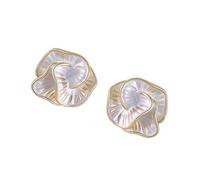 Uqezagpa Elegant 3D Camellias Studs Earrings Portable Accessory for Women Stylish Black Tone with Sturdy Alloy