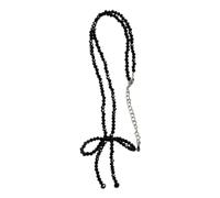 Uqezagpa Elegant Crystal Bowknot Neck Chain Unique Crystal Bowknot Necklace Beaded Neckchain Charm For Fashion Enthusiasts Suitable For Women Who Love French