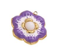 Uqezagpa Elegant Flower Shaped Stainless Steel Jewelry Charm Crafting Supplies For Gift Making Creative Craft Pendant For Necklaces