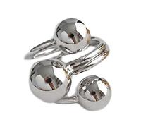 Uqezagpa Elegant Glossy Circular Rings For Gift Giving And Personals Wear Adjustable Size Open Trendy Unisex Jewelry Unisex Fashion