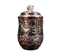 Uqezagpa Elegant Metal Teas Storage Tin With Embossed Fish Teas Canister For Enthusiasts Coffee Organizers With Sealed Lid Container