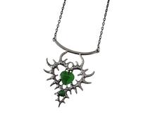 Uqezagpa Elegant Sturdy Alloy Love Heart Necklace Pendant Adorned With Crystals Adjustable Length Portable For Personalize Fit Statement Necklace