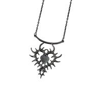 Uqezagpa Elegant Sturdy Alloy Love Heart Necklace Pendant Adorned With Crystals Adjustable Length Portable For Personalize Fit Statement Necklace