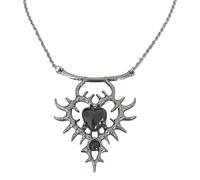 Uqezagpa Elegant Sturdy Alloy Love Heart Necklace Pendant Adorned With Crystals Adjustable Length Portable For Personalize Fit Personality Statement Necklace