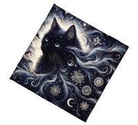 Uqezagpa Elegant Velvets Tablecloth Portables Divination Mats with Mystical Artwork for Spiritual Meditations and Home Decoration Fade Tarots Fabric Machine Washable Tarots Cloth