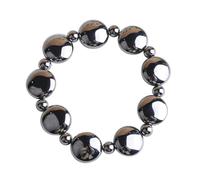 Uqezagpa Ergonomic Terahertz Flat Round Beads Bracelet Elastic Wristband Ornament for Hand Fatigue Relief Unisex