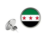 Uqezagpa Exquisite Syrian Flags Inspired Jewelry Set Comprising Necklace and Earrings for Daily Wear or Special Event Gemstones Jewelry