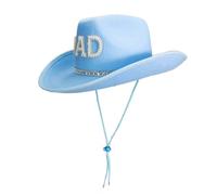 Uqezagpa Family Theme Party Gathering Hat Western Sunproof With Breathable Fabric Fedoras For Mothers And Father's Day Dad Mom Hat