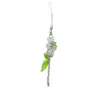 Uqezagpa Fashion Leaf Flowers Bead Pendant Phone Straps Lanyard Pocket Keychain Strap Backpack Charm Car Decoration Chain Phone Pendant Strap Lanyard For Cartoon Charm Chain
