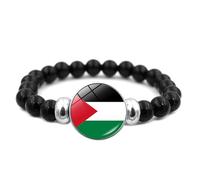Uqezagpa Fashion Palestine Flag For Men Women Multi-layer Woven Braided Leather Bracelets Jewelry Country Flag Wristband Personal Fashion Taste
