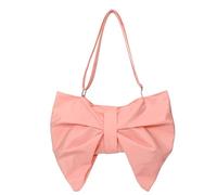 Uqezagpa Fashionable Bows Shoulder Bag For Women Nylon Evening Purses Trendy Armpit Bags With Ruched Designs For Everyday Use Crinkled Nylon Crossbody Bag