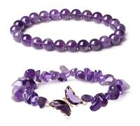 Uqezagpa Fashionable Crystal Butterfly Bracelet Unique Crystal Butterfly Bracelet with Natural Stone Beads for Fashion