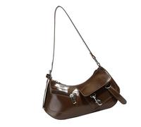 Uqezagpa Fashionable Lightweight PU Shoulder Bag For Women With Adjustable Strap & Organizational Pockets For Daily Essentials Women's Travel Friendly Purse