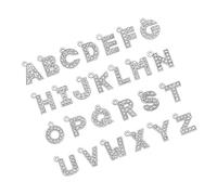 Uqezagpa Fashionable Sparkling Stylish Rhinestones Letter Charm Set Of 26 Gold Tones Letter Pendants Portable For Jewelry Making Mix Pendants