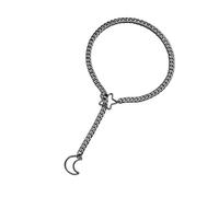 Uqezagpa Fashionable Star Moon Adjustable Lariat Necklace For Women Heart Love Rings Punk Rock Jewelry Accessory Stylish Outfits Gothic Jewelry