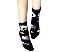 Uqezagpa Fashionable Women's Coral Fleece Socks With Pumpkin Ghostly Pattern For Halloween Parties And Casual Wear Slipper Halloween Coral Fleece