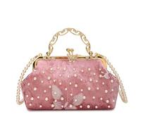 Uqezagpa Fashionable Women's Evening Bag With Chain Shoulder Strap Wedding Party Accessory Pearls Detail Crossbody Purse Luxury Bridal Evening Purse