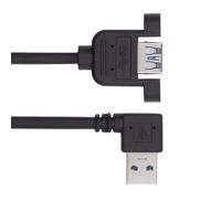 Uqezagpa Fast Speed 5Gbps USB3.0 Extension Cable Right Angled/Straight Head Adapter Male to Female Secure Mounting Ears