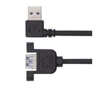 Uqezagpa Fast Speed 5Gbps USB3.0 Extension Cable Right Angled/Straight Head Adapter Male to Female Secure Mounting Ears