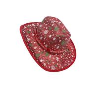 Uqezagpa Festival Celebration Jazzy Hat Christmas Santa Caps Holiday Party Photo Props Hat Headwear Family Gathering Gentleman Holiday Costume Accessory