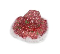 Uqezagpa Festival Celebration Jazzy Hat Christmas Santa Caps Holiday Party Photo Props Hat Headwear Family Gathering Gentleman Holiday Costume Accessory