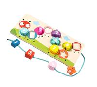 Uqezagpa Fine Motor Skills Training With Safe Wooden Beads For Creative Pattern Making Play Pattern Creation Logical Puzzle Toy