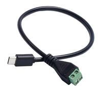 Uqezagpa Flexible Adapter Cable Type C To 2Pin Terminal 30cm 3A Solderless Power Cord Wire Line For Loudspeaker Fan LED Light Power Cord For Toy Instrument