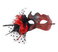 Uqezagpa Flower Masquerade Half Face Feathered Halloween Eyewears For Women Wedding Party Fashionable Party