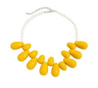 Uqezagpa Forward Teardrop Necklace High Gloss Acrylic Neckchain Adjustable Chain Neck Jewelry for Everyday Wear Trendy Acrylic Water Jewelry