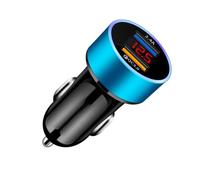 Uqezagpa Full Protocols Car Charging Adapter with Display Screen 2.4A Aluminum Metal Digital Display USB Car