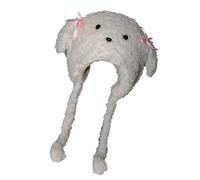 Uqezagpa Furry Cartoon Puppy Hat With Earflap For Halloween Headwear Long Haired Hat Oversized Headgear For Winter Furry Hats Women Men Ith Ears With Paws