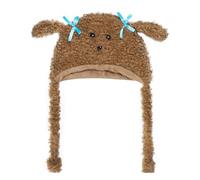 Uqezagpa Furry Cartoon Puppy Hat With Earflap For Halloween Headwear Long Haired Hat Oversized Headgear For Winter Furry Hats Women Men Ith Ears With Paws