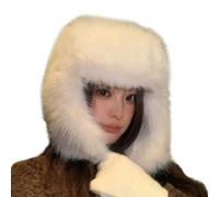 Uqezagpa Furry Trapper Hat Thicken Ushanka Hat Warm Winter Outdoor Costume Accessory Warm Oversized Trapper Ushanka Men Women Girls