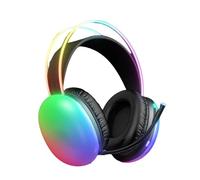 Uqezagpa Gaming Headphone with LED Light Bass Sound Adjustable Headband Headphone Over Ear Microphone Surround Sound Led Light Headphones for Music