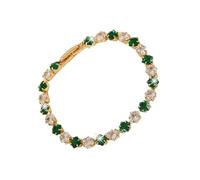 Uqezagpa Geometric Pattern Cubic Zirconia Tennis Gold Plated Copper Chain Wristband Wrist Accessory For Women Men Hip Hop Square Zirconia