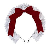 Uqezagpa Girl Headbands Lace Bows Hairband Maid Cosplay Headwear Ribbon Bowknot Women's Fashion Headbands Cute Party Party Cosplay Headpiece