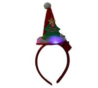 Uqezagpa Glowing Christmas Headband Festival Theme Hairhoop With LED Family Gathering Headhoop Holiday Celebrating Props Decors Glowing Headwear