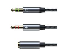 Uqezagpa Gold Plates Connection Gaming Sound Adapter 3.5mm Female to Double Male Headphone Microphones Splitter Cable for PC