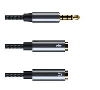 Uqezagpa Gold Plates Connection Gaming Sound Adapter 3.5mm Female to Double Male Headphone Microphones Splitter Cable for PC