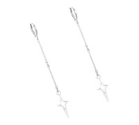 Uqezagpa Gothic Styles Alloy Hook Earrings Four Pointed Star/Thorns Rivet Ear Buckles Accessories for Punk Fashion