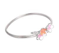 Uqezagpa Gradient Floral Pattern Sturdy Sturdy Alloy Craft Delicate Bangle Jewelry for Everyday Elegances Dizzying Peach Blossom