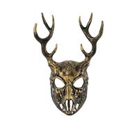 Uqezagpa Halloween Deer Head Reindeer Masquerade Antlers Carnivals Full Face Party