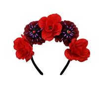 Uqezagpa Halloween Spiders Headbands Girl Headwear Spiders Flower Masquerades Halloween Bride Skull Party Gothic Rose Headpiece