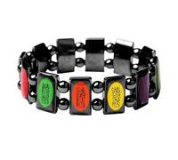 Uqezagpa Hand Colorful Drip Beads Symbol of Faith Comfortable for Various Occasions Lightweight Bangle Middle Eastern Jewelry Gift