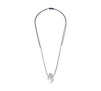 Uqezagpa Handcrafted Irregular Stone Pendant Necklace Adjustable Black Rope for Daily Wear Comfort Versatile Cord Necklace for Outfits